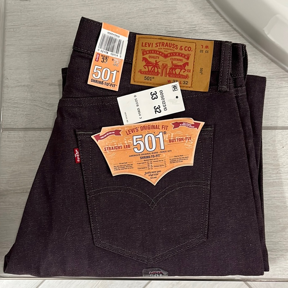 Levi’s White Oak 501 STF Jeans, Cone Mills. 33x32.